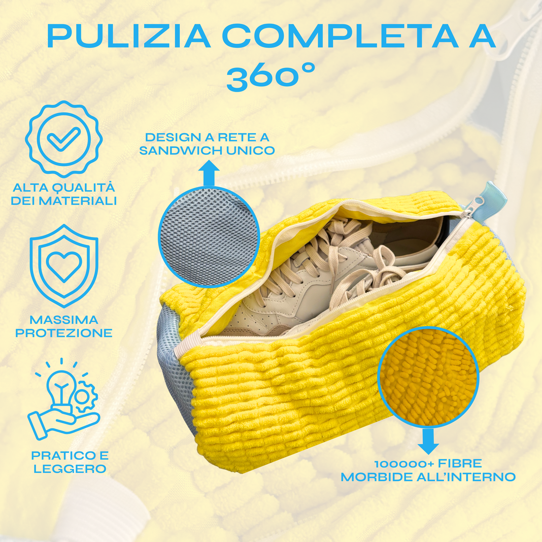 Yuco |  2 Sacchetti per Lavare Scarpe in Lavatrice