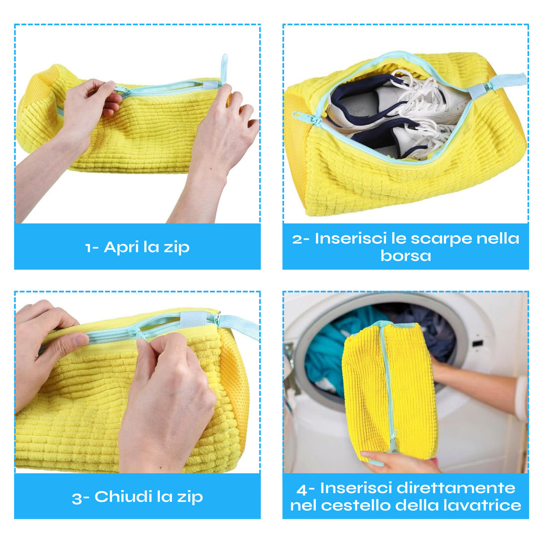 Yuco |  2 Sacchetti per Lavare Scarpe in Lavatrice